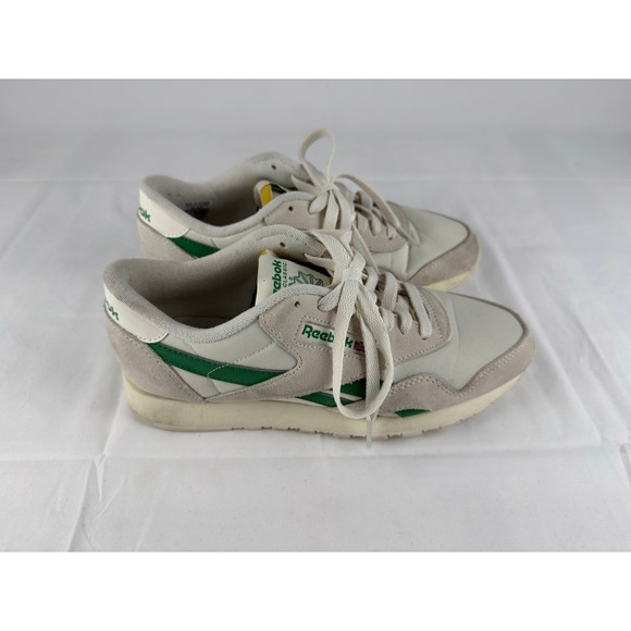 Reebok CL Nylon Chalk/Green GX8932 Running Shoes‎ Men's Size 8 Retro Style - Picture 4 of 15